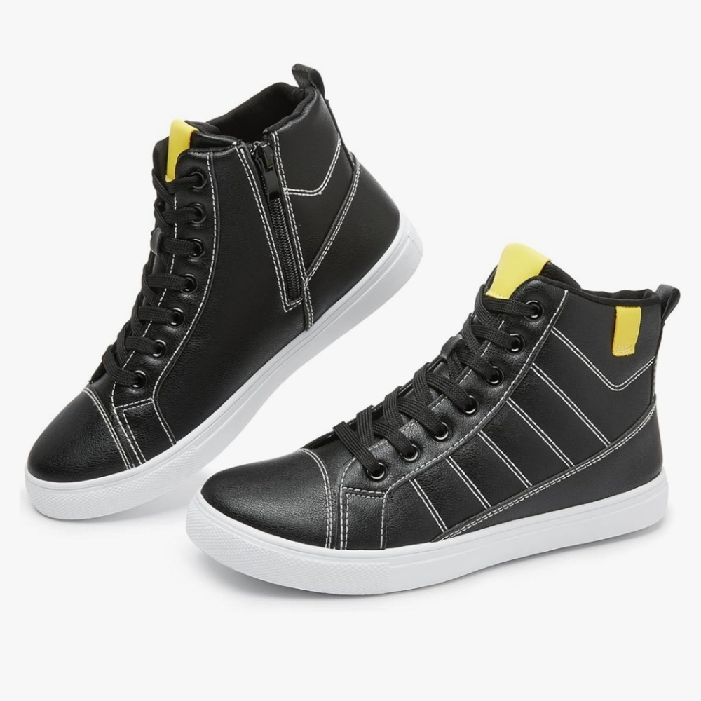 ZGR High Top Sneakers for Women Lace Up Leather Fashion Sneakers Ankle Boots - Picture 7 of 12